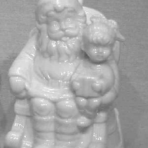 Jólasveinn í ruggustól með barn, spiladós